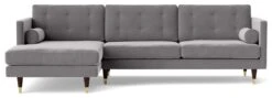 Swoon Porto Velvet Left Hand Corner Sofa - Silver Grey -Home Sales Store 2012931 R Z003A