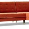 Swoon Porto Velvet Right Hand Corner Sofa - Burnt Orange -Home Sales Store 2013071 R Z001A