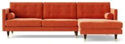 Swoon Porto Velvet Right Hand Corner Sofa - Burnt Orange -Home Sales Store 2013071 R Z003A