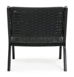 Habitat Faro Woven Paper Rope And Oak Accent Chair - Black -Home Sales Store 2013112 R Z003A