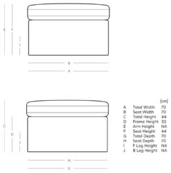 Swoon Seattle Velvet Ottoman Footstool - Burnt Orange -Home Sales Store 2017682 R E001