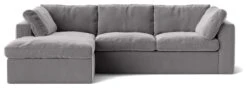 Swoon Seattle Velvet Left Hand Corner Sofa - Silver Grey -Home Sales Store 2017792 R Z003A