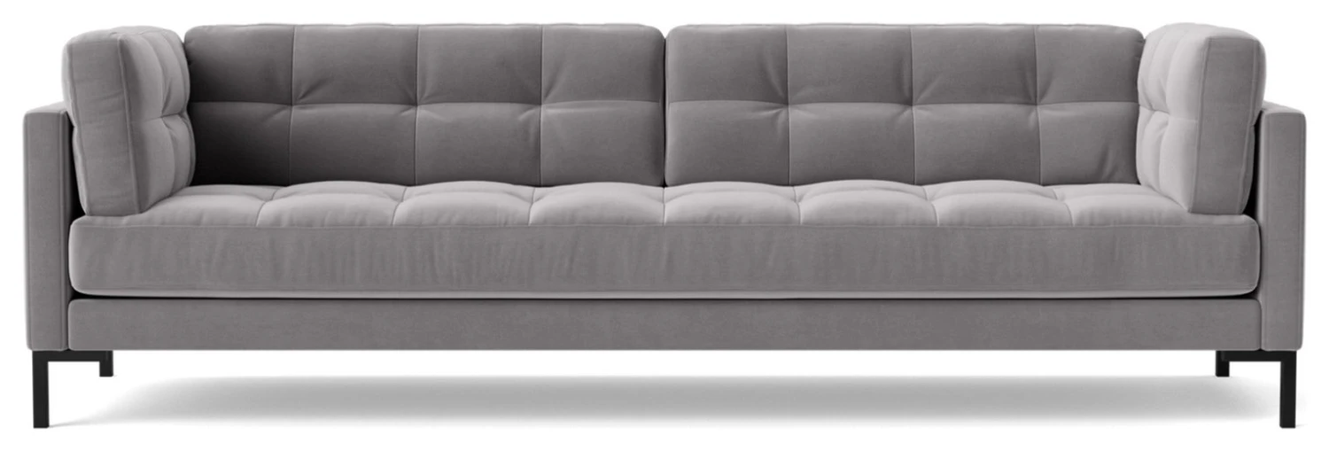 Swoon Landau Velvet 3 Seater Sofa - Silver Grey 3 Swoon Landau Velvet 3 Seater Sofa - Silver Grey