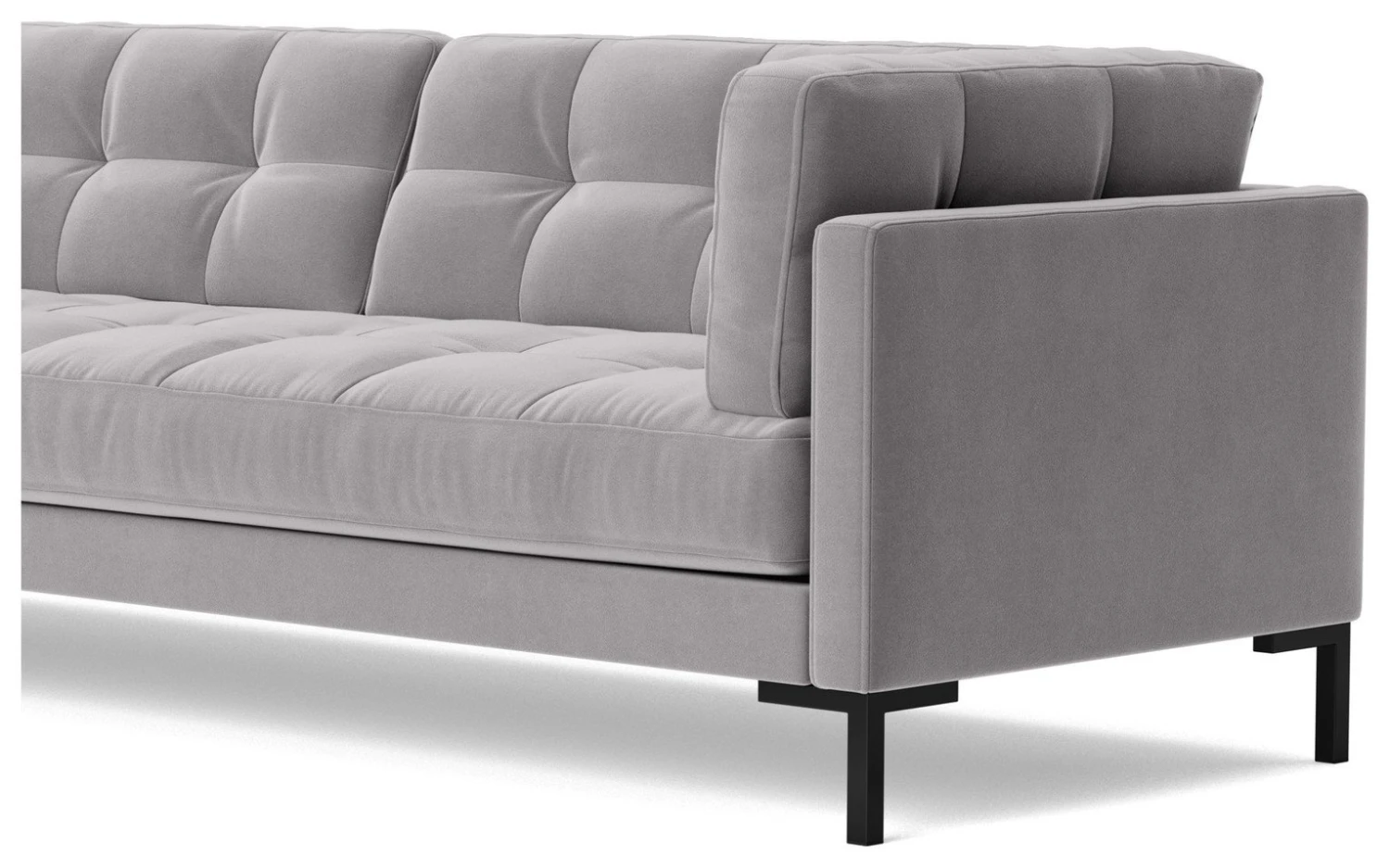 Swoon Landau Velvet 3 Seater Sofa - Silver Grey 8 Swoon Landau Velvet 3 Seater Sofa - Silver Grey - Image 6