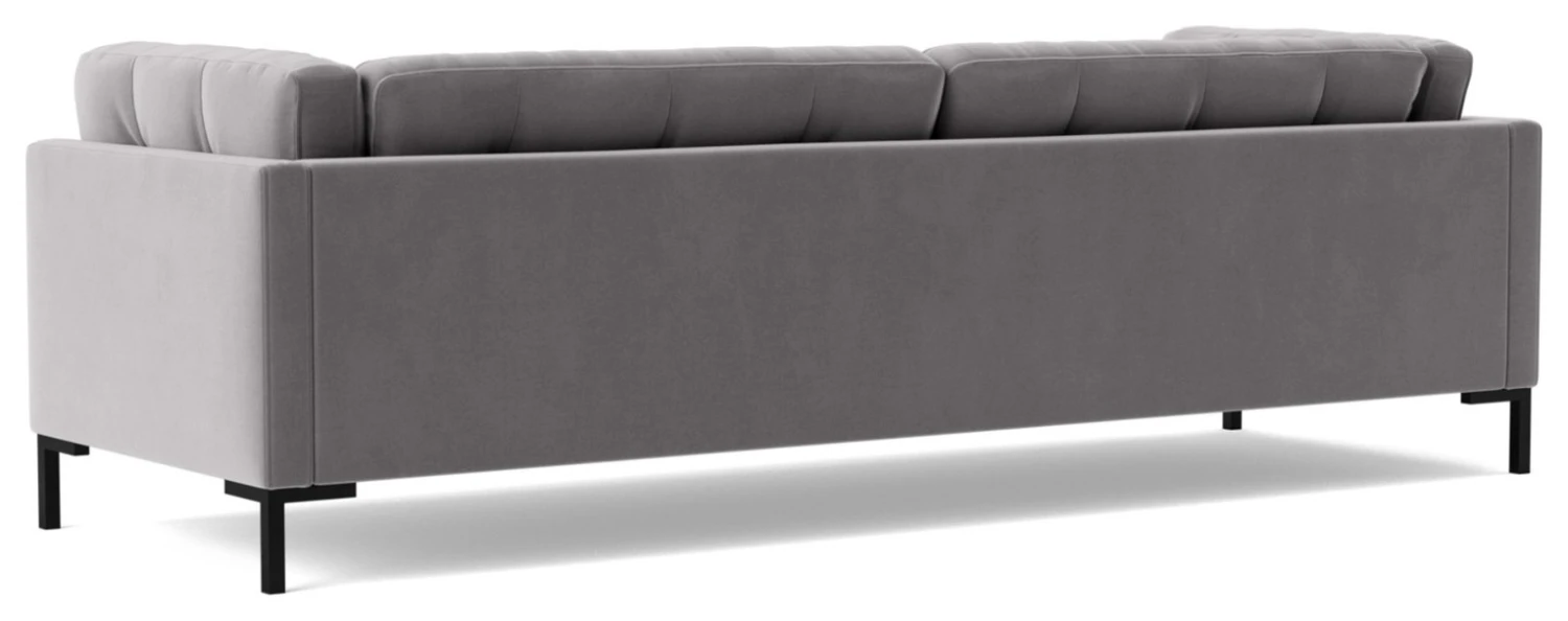 Swoon Landau Velvet 3 Seater Sofa - Silver Grey 9 Swoon Landau Velvet 3 Seater Sofa - Silver Grey - Image 7