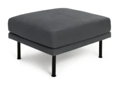 Habitat Moore Leather Ottoman Footstool - Dark Grey -Home Sales Store 2022471 R Z002A