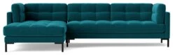 Swoon Landau Velvet Left Hand Corner Sofa - Kingfisher Blue 13 Swoon Landau Velvet Left Hand Corner Sofa - Kingfisher Blue -Home Sales Store 2023803 R Z002A