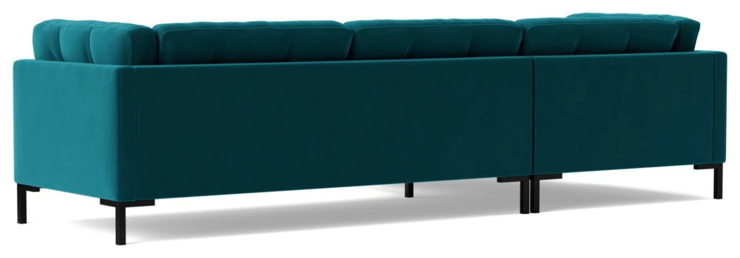 Swoon Landau Velvet Left Hand Corner Sofa - Kingfisher Blue 9 Swoon Landau Velvet Left Hand Corner Sofa - Kingfisher Blue - Image 7