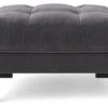 Swoon Landau Velvet Ottoman Footstool - Granite Grey -Home Sales Store 2024943 R Z001A