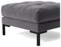 Swoon Landau Velvet Ottoman Footstool - Granite Grey -Home Sales Store 2024943 R Z004A
