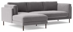 Swoon Munich Velvet Left Hand Corner Sofa - Silver Grey