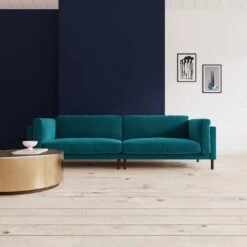 Swoon Munich Velvet 4 Seater Sofa- Kingfisher Blue -Home Sales Store 2026051 R Z001C