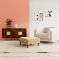 Swoon Munich Velvet Ottoman Footstool - Biscuit 9 Swoon Munich Velvet Ottoman Footstool - Biscuit -Home Sales Store 2026408 R Z001C