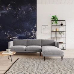 Swoon Luna Velvet Right Hand Corner Sofa - Silver Grey -Home Sales Store 2028705 R Z001C