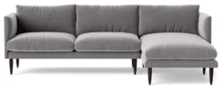 Swoon Luna Velvet Right Hand Corner Sofa - Silver Grey -Home Sales Store 2028705 R Z003A