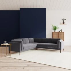 Swoon Munich Velvet 5 Seater Corner Sofa - Granite Grey 10 Swoon Munich Velvet 5 Seater Corner Sofa - Granite Grey -Home Sales Store 2029230 R Z001C