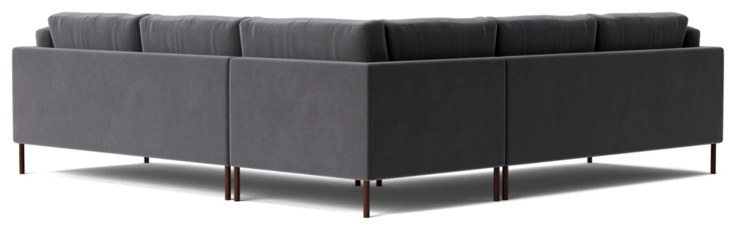 Swoon Munich Velvet 5 Seater Corner Sofa - Granite Grey 9 Swoon Munich Velvet 5 Seater Corner Sofa - Granite Grey - Image 7