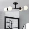 Habitat Opal Metal Bathroom Flush Ceiling Light - Black -Home Sales Store 2067405 R Z001A