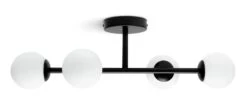 Habitat Opal Metal Bathroom Flush Ceiling Light - Black -Home Sales Store 2067405 R Z001C