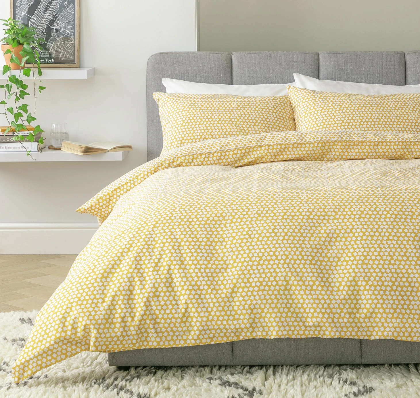 Argos Home Polka Square Yellow Bedding Set - Double 3 Argos Home Polka Square Yellow Bedding Set - Double