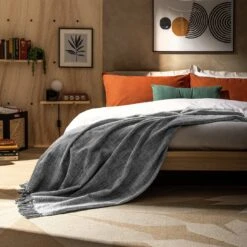 Habitat Recycled Throw - Grey - 150x200cm -Home Sales Store 2076960 R Z001C
