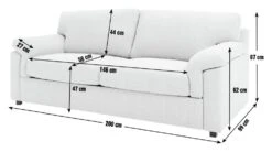 Habitat Florence Fabric 3 Seater Sofa - Cream -Home Sales Store 2077835 R E001