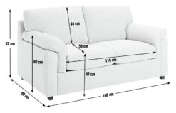 Habitat Florence Fabric 2 Seater Sofa - Cream -Home Sales Store 2155094 R E001