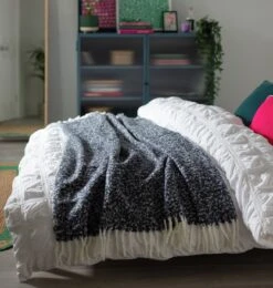 Habitat Faux Textured Mohair Throw - Navy - 125x150cm -Home Sales Store 2157841 R Z001C