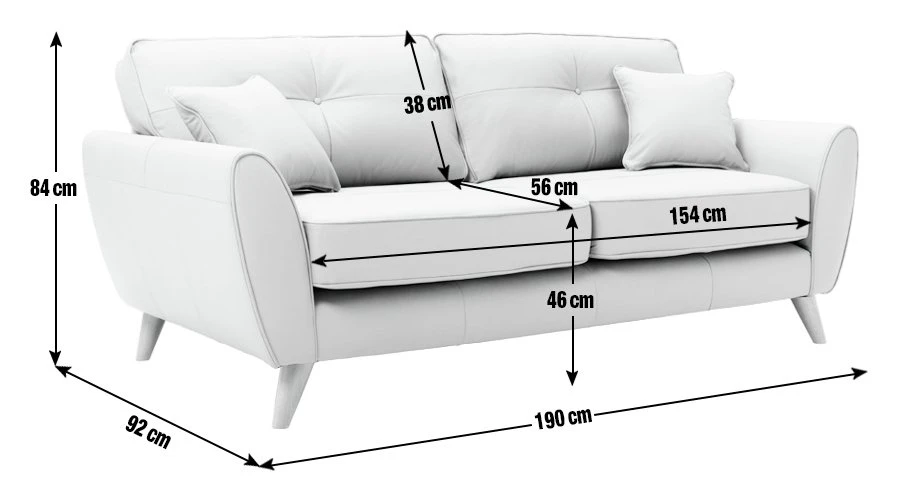 Habitat Isla 3 Seater Leather Sofa - Grey 6 Habitat Isla 3 Seater Leather Sofa - Grey - Image 4