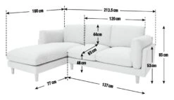 Habitat Salome Fabric Left Hand Corner Chaise Sofa - Grey -Home Sales Store 2207351 R E001