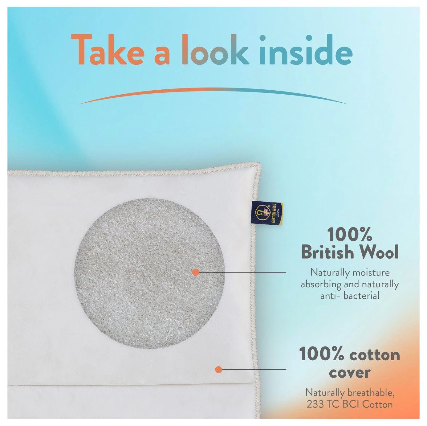 Slumberdown Wonderful Wool Medium Weight Duvet - Single 6 Slumberdown Wonderful Wool Medium Weight Duvet - Single - Image 4