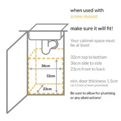 Simplehuman 10L In-Cabinet Cupboard Bin - Black -Home Sales Store 2447939 R Z007A