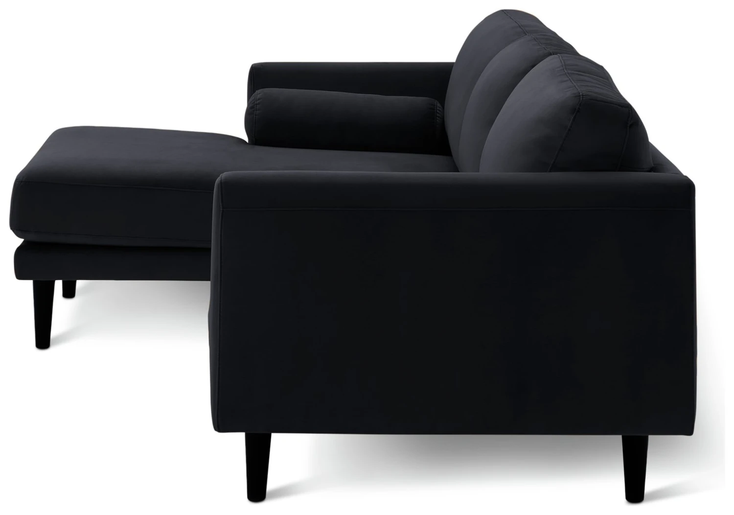 Habitat Jacob Velvet Left Hand Corner Sofa - Black 7 Habitat Jacob Velvet Left Hand Corner Sofa - Black - Image 5