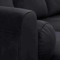 Habitat Jacob Velvet Left Hand Corner Sofa - Black 14 Habitat Jacob Velvet Left Hand Corner Sofa - Black -Home Sales Store 2910325 R Z009A