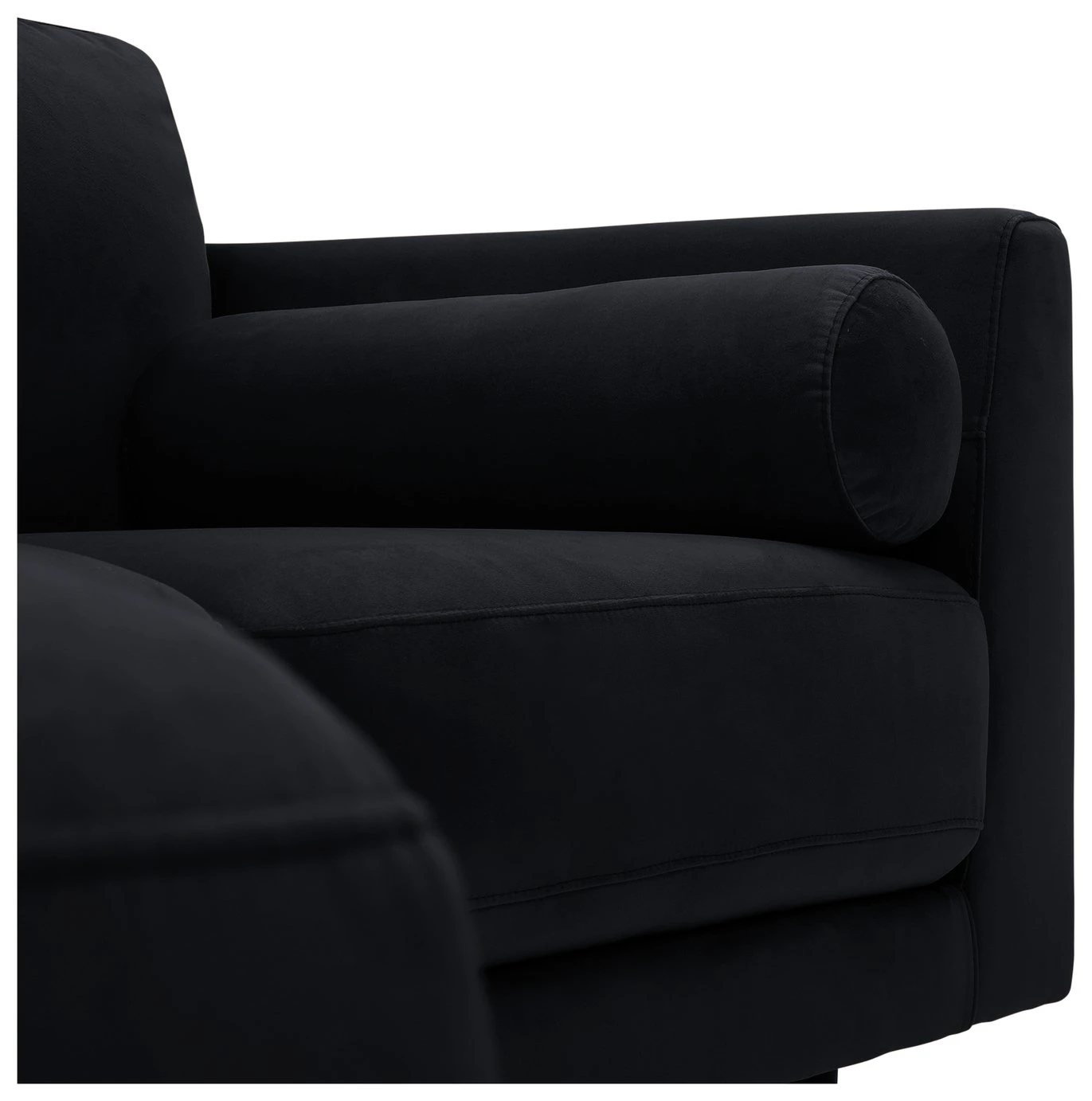 Habitat Jacob Velvet Left Hand Corner Sofa - Black 9 Habitat Jacob Velvet Left Hand Corner Sofa - Black - Image 7
