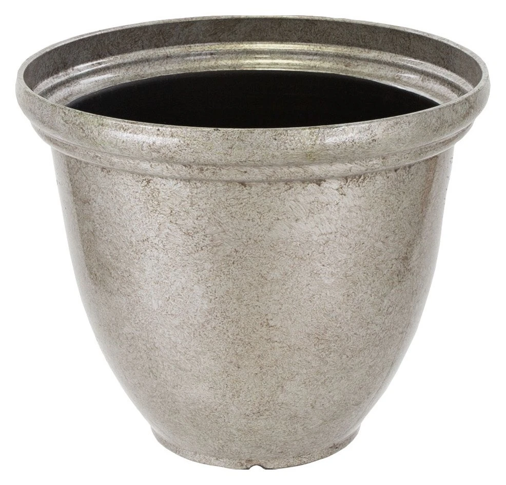 Terrastyle 45cm Plastic Metalic Silver Planter 6 Terrastyle 45cm Plastic Metalic Silver Planter - Image 4