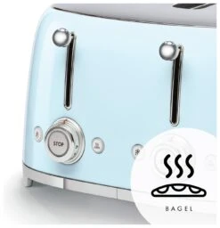 Smeg TSF03PBUK 50's Style Retro 4 Slice Toaster - Blue -Home Sales Store 3034004 R Z006A