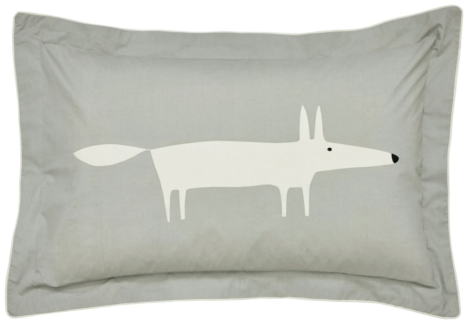 Scion Cotton Mr Fox Patterned Pillowcase - Silver 3 Scion Cotton Mr Fox Patterned Pillowcase - Silver