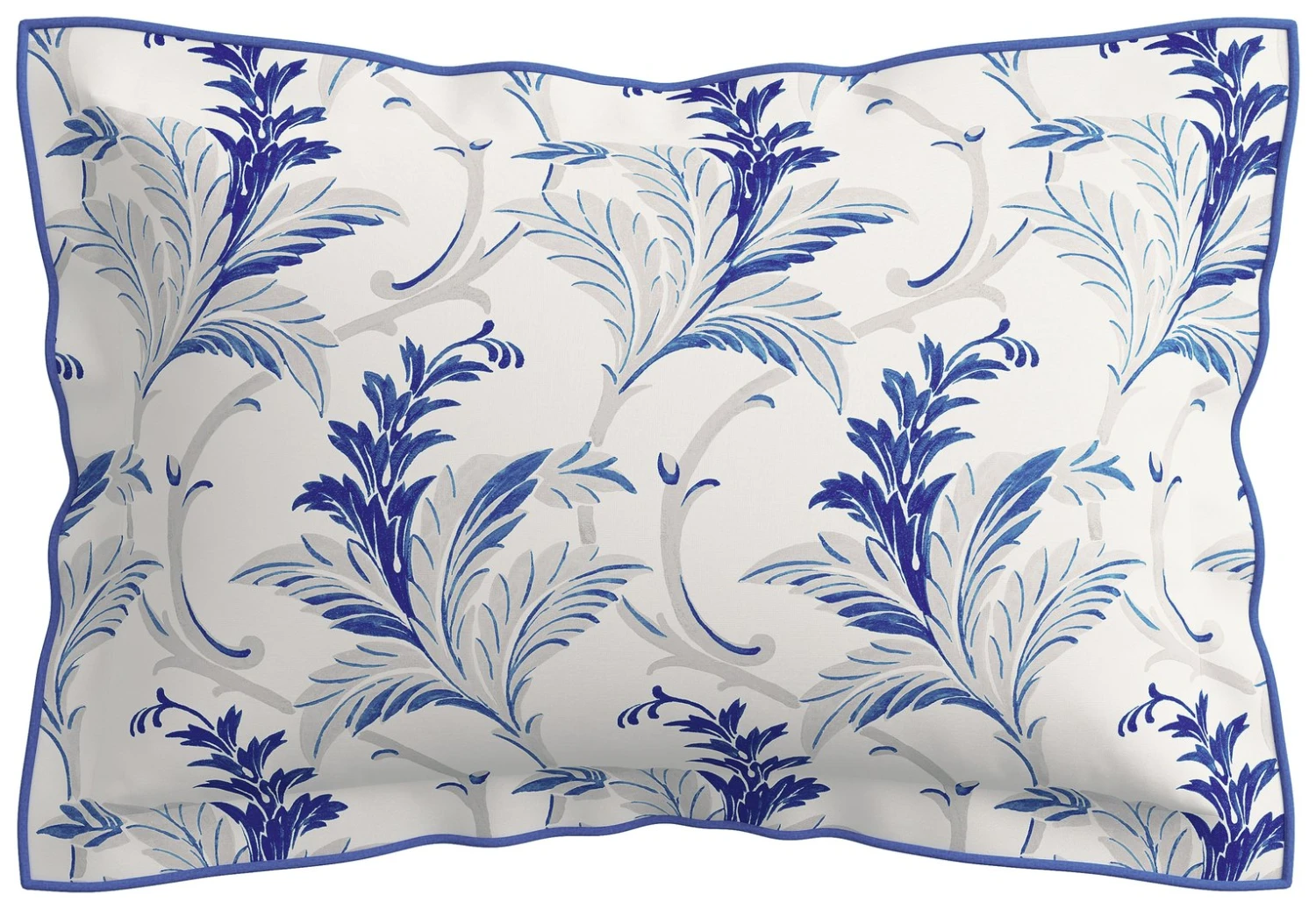 V&A Cotton 200 TC Baroque Patterned Pillowcase - Blue 3 V&A Cotton 200 TC Baroque Patterned Pillowcase - Blue
