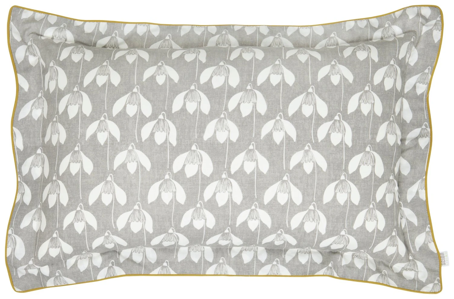 Scion Cotton Snowdrop Flower Pillowcase - Grey 3 Scion Cotton Snowdrop Flower Pillowcase - Grey