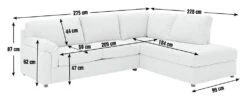 Habitat Florence Fabric Right Hand Corner Chaise Sofa- Cream -Home Sales Store 3087477 R E001