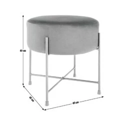 Habitat Jax Velvet Footstool - Black -Home Sales Store 3088191 R E001