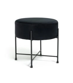 Habitat Jax Velvet Footstool - Black -Home Sales Store 3088191 R Z002A