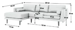 Habitat Jackson Leather Left Corner Chaise Sofa - Tan -Home Sales Store 3102486 R E001