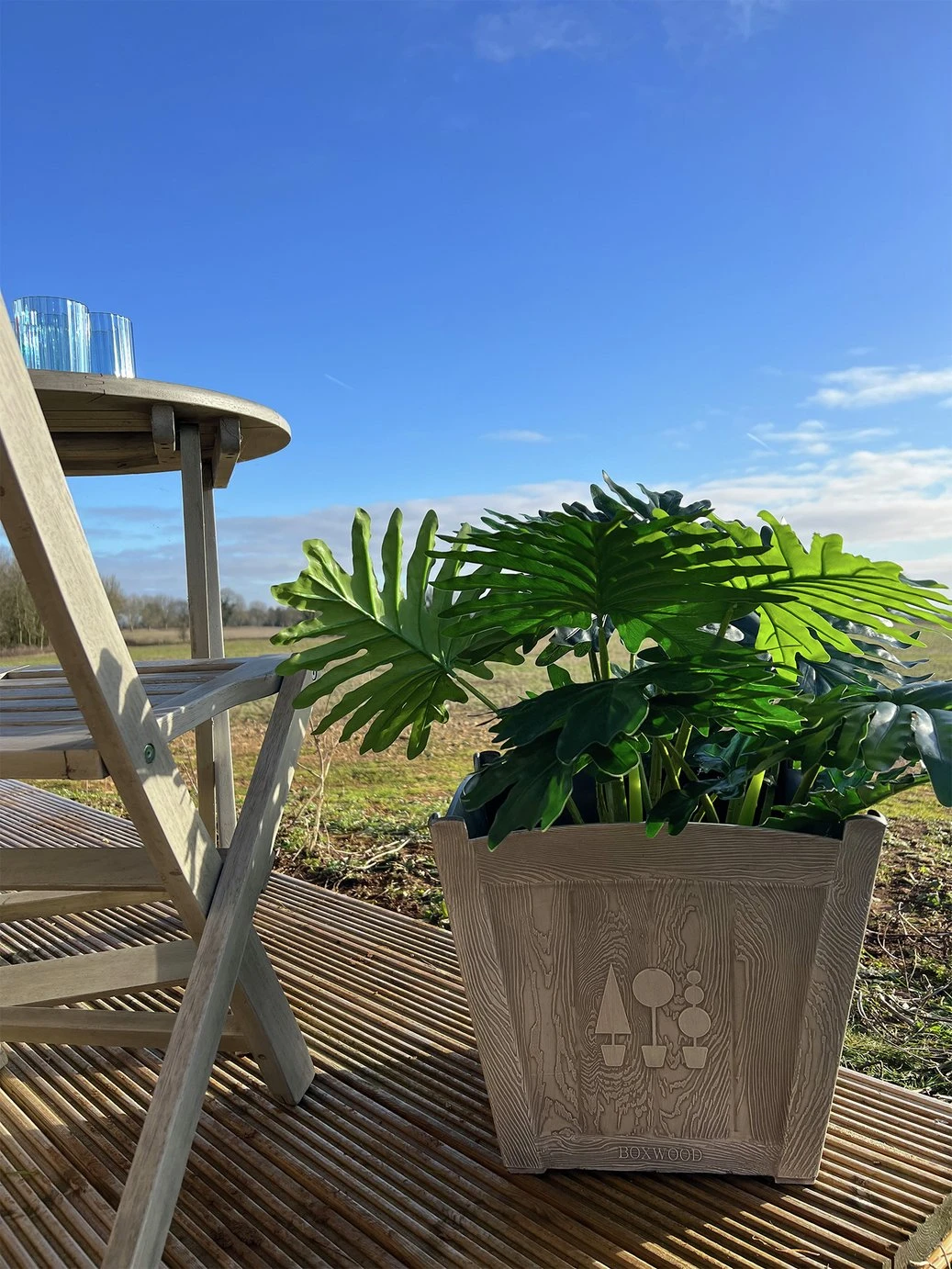 Terrastyle 36cm Plastic Square Brown Boxwood Pot 3 Terrastyle 36cm Plastic Square Brown Boxwood Pot - Image 2