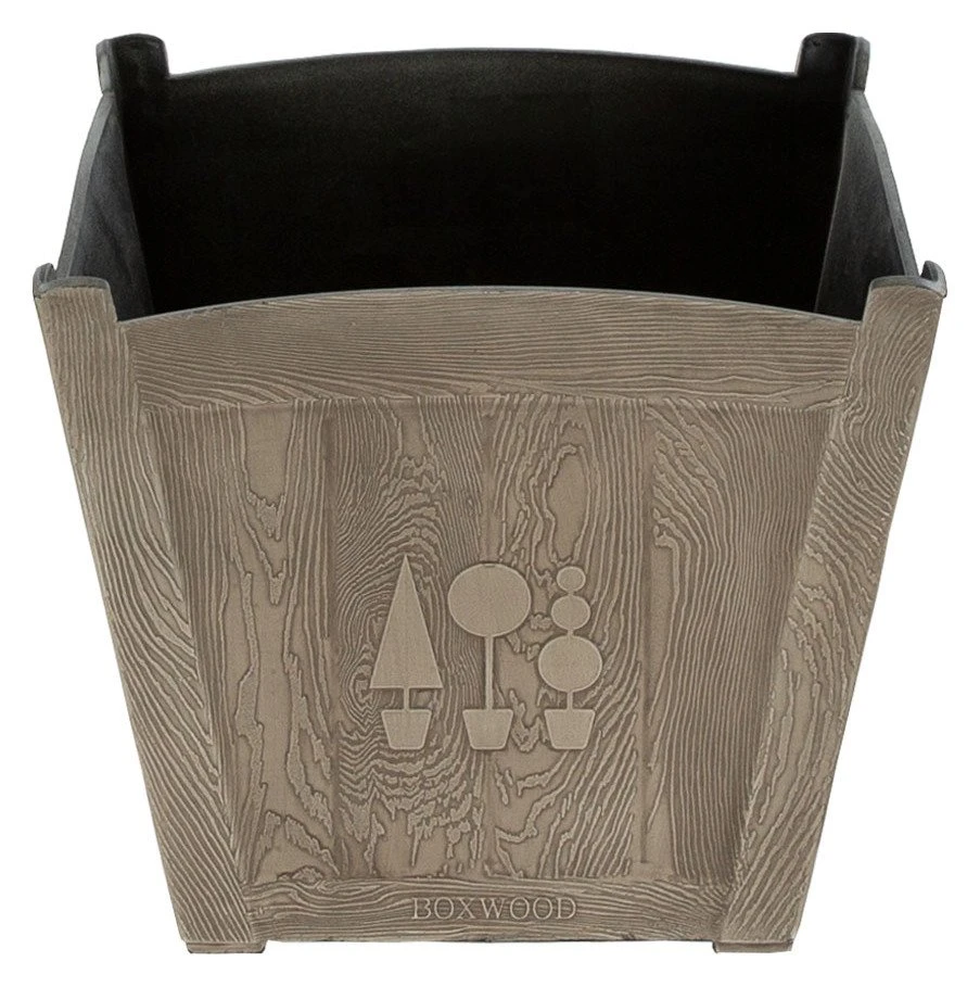 Terrastyle 36cm Plastic Square Brown Boxwood Pot 6 Terrastyle 36cm Plastic Square Brown Boxwood Pot - Image 5