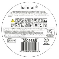 Habitat Large Ceramic Candle - Gardenia & Rose -Home Sales Store 3109685 R Z011A