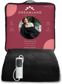 Dreamland Snuggle Up Black Heated Throw - Large -Home Sales Store 3243699 R Z002A
