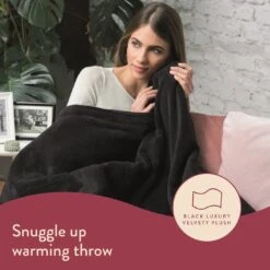 Dreamland Snuggle Up Black Heated Throw - Large -Home Sales Store 3243699 R Z010A