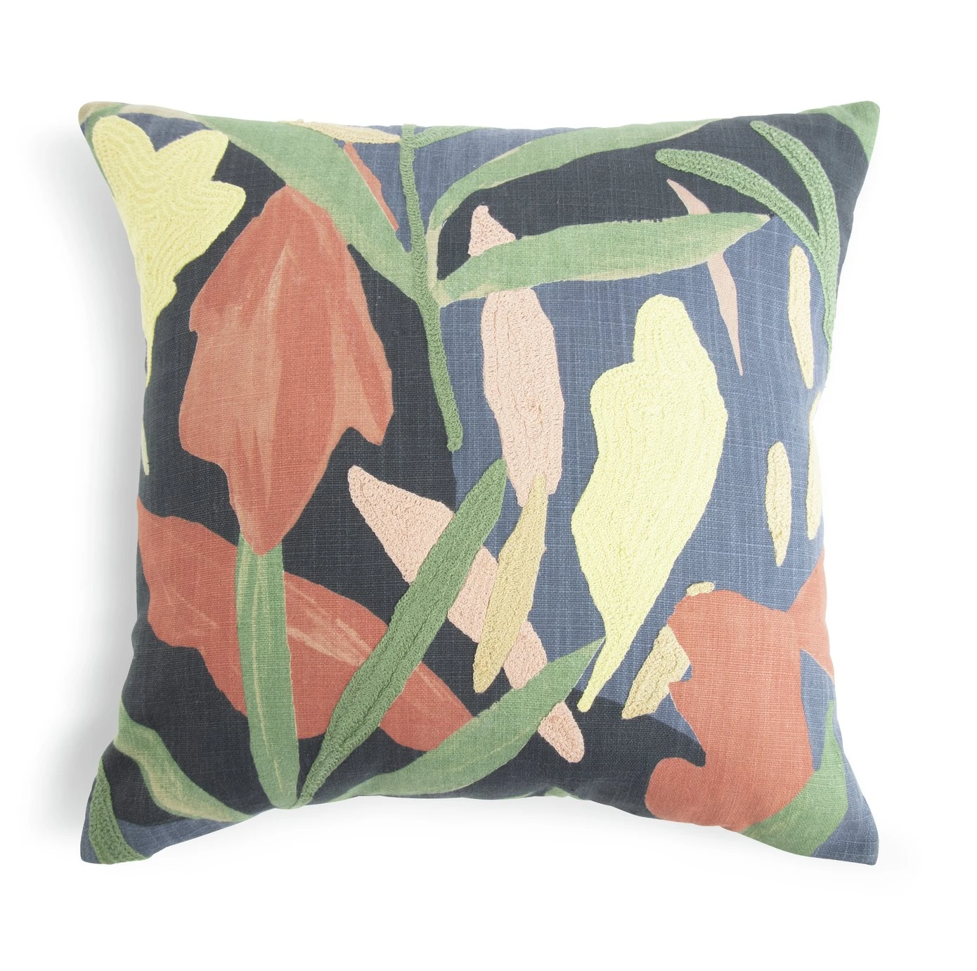 Habitat Embroidered Floral Cushion - Multicolor - 43X43cm 3 Habitat Embroidered Floral Cushion - Multicolor - 43X43cm